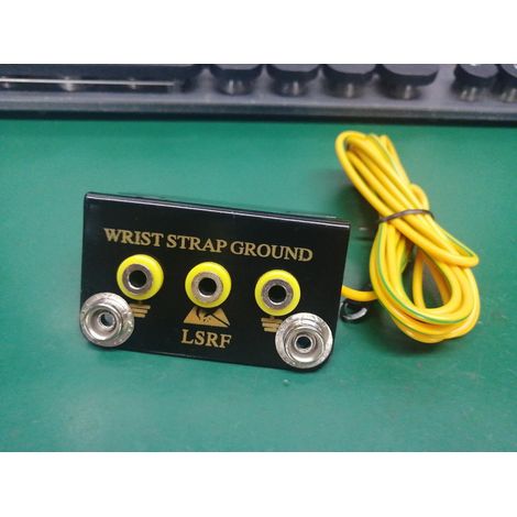 Connecteur de terre à anneau de prise antistatique en forme de L, avec câble Terminal pour la mise à la terre du bracelet ESD