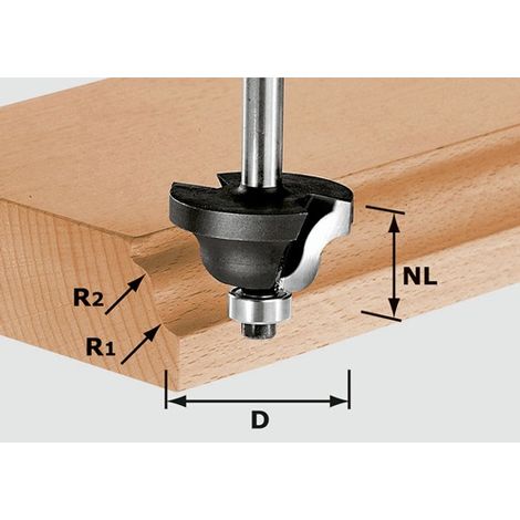 Doppelradienfräser HW S8 D38,1/R6,35/R6,35 (491030) (1/2)