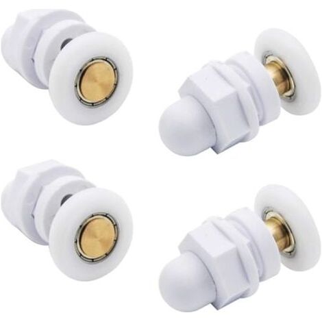 Roulettes de Douche Roue pour Porte de Douche Roulettes Coulissantes Rouleaux De Porte De Douche Laiton Cabine de Douche Porte a Roulette Roue de Porte Poulies Accessoire Matériel Outil 4PCS (1/4)