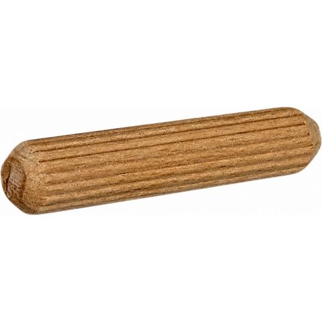 Geriffelter, abgeschrägter Zapfen, Buchenholz, D6xB40mm, 45 Stück.