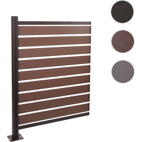 Alu clôtures pour poubelles HWC-K57 - élément d'extension habillage de poubelle - aspect bois extensible 130x100x6cm - anthraci (1/5)