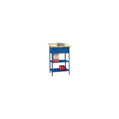 Pupitre alto industrial  modelo abierto  azul genciana