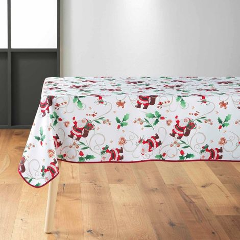 Nappe rectangulaire PERE NOEL 150x240 cm coloris blanc