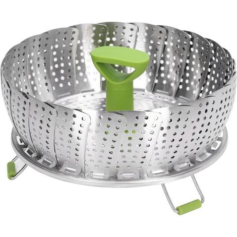 Cesta vaporera plegable multifuncional - Acero inoxidable - 9 pulgadas (1/5)