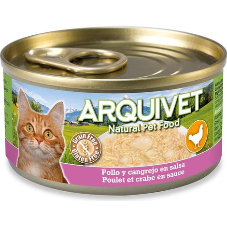 ARQUIVET Dose für Katzen Hühnchen in Soße mit Krebsfleischstäbchen 80g