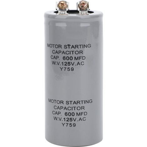 Condensateur de démarrage CD60 600µF 125VAC pour moteur, 43x102mm