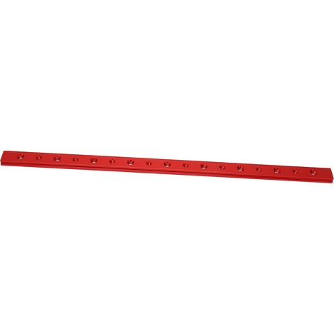 Rail en T en aluminium 450mm pour atelier bois, guide rainuré rouge pour bricolage et aménagements DIY (1/5)
