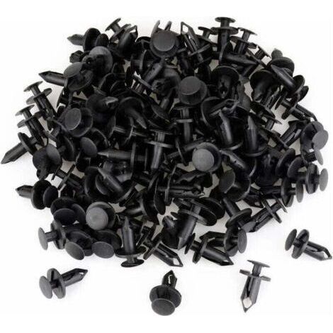 120 pièces Clips de fixation Rivet de Fixation en Plastique pour la Voiture Noir Voiture Clips Agrafe Rivets Plastiques orte Aile 8mm Trou Poussoir Plastique Rivets Fixation (1/4)