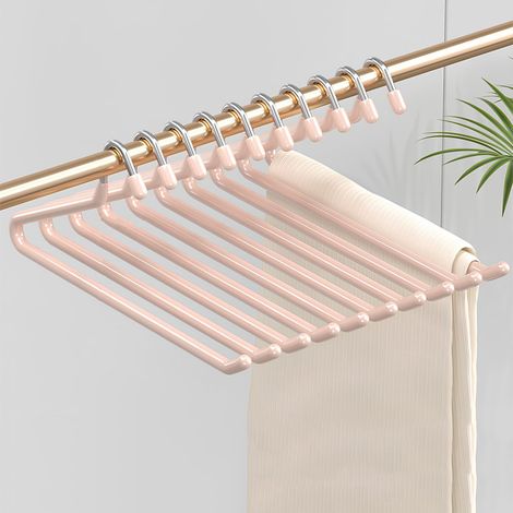 Cintres à pantalons en métal, cintres à vêtements ouverts, antidérapants (10 pièces) (1/5)