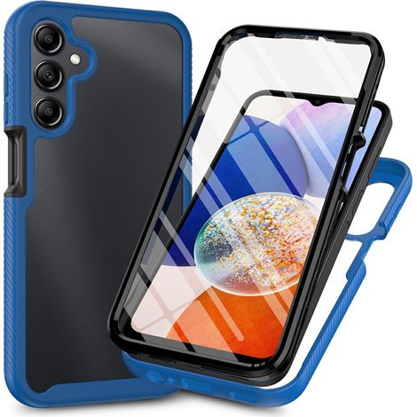 360°-Schutzhülle für Samsung Galaxy A27 5G, stoßfest, mit Displayschutzfolie, transparent blau (1/5)