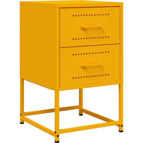Maison Exclusive - Nachttisch Senfgelb 36x39x60,5 cm Stahl