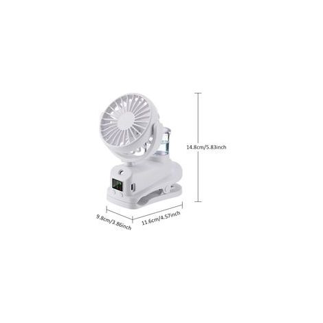Ventilateur Brumisateur USB Rechargeable 4 Vitesses - Mini Ventilateur Pince Multifonction pour Bureau/Camping/Voyage (1/5)