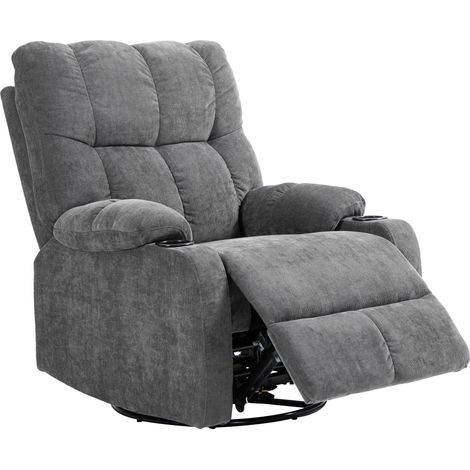 Fauteuil pivotant avec repose-pieds, cadre en acier, jusqu'à 150 kg, dimensions 88x96x108 cm, gris foncé (1/5)