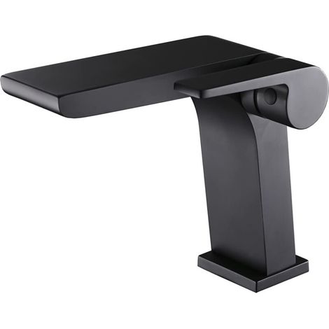 Robinet d'évier de salle de bain pour salle de bain, salle d'eauLaiton noir matInclut 2 robinets standard de 3/8 po (1/5)