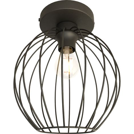 Plafoniera Minimal Industrial Nest 1 Luce Nera (1/5)