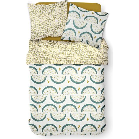 Parure de couette réversible 100% coton 57 fils 260x240 BOJA (1/5)