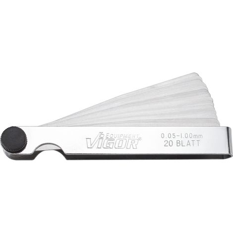Jauge d'épaisseur Vigor V1714 Gamme(s) de mesure 0,05 - 1,0 mm 20 lames (1/4)