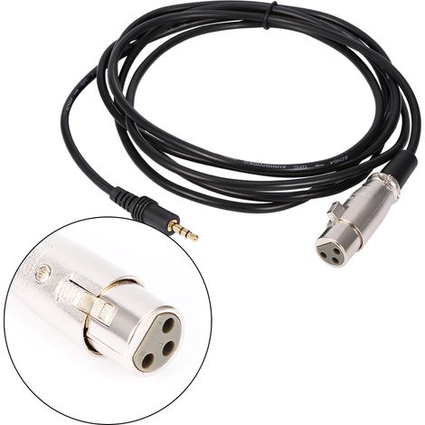 Câble Microphone XLR Femelle vers Jack 3.5mm Mâle Stéréo 10 Pieds pour Enregistrement (1/2)