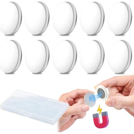 Pesas para cortinas de ducha - Imanes para cortinas - 10 unidades - Blanco - Resistente a la corrosión (1/5)