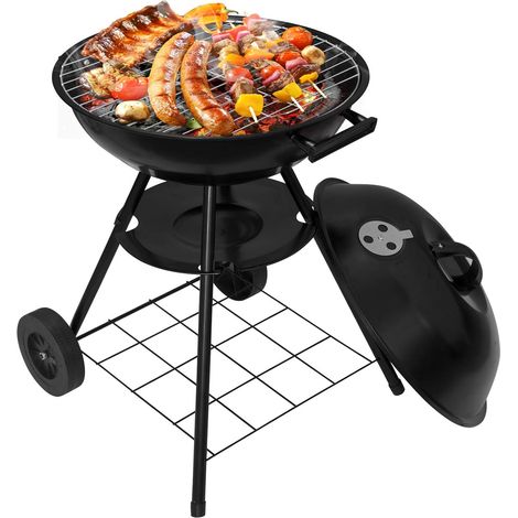 WOLTU Barbecue a Carbonella Portatile Grill Rotonda Griglia a Carbone con Ruote (1/5)
