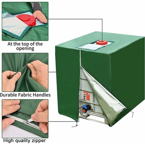 Bâche de réservoir IBC 1000L, housse de protection, protection UV résistant à la poussière couvercle de conteneur de réservoir IBC, bâche de protection (120 x 100 x 116 cm) Housse salon de jardin (1/4)