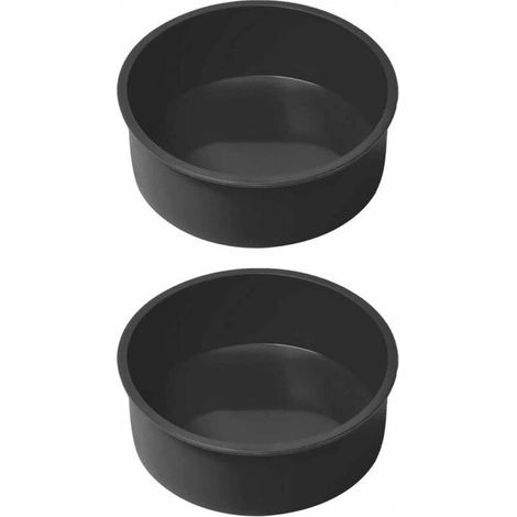 Lot de 2 Moules à Gâteau Ronds en Silicone Antiadhésif, 8 Pouces (20 cm), Démoulage Facile pour Pâtisserie, Pain et Gâteaux (1/5)