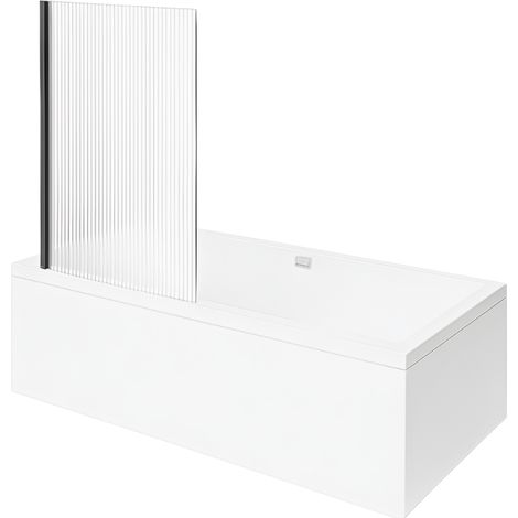 Baignoire droite VILLEROY ET BOCH Collaro 170 x 75cm Blanc mat  vidage et trop plein blanc mat + Pare bain gauche AURYS Raywall
