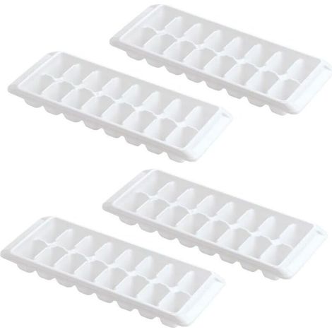 Bac à glaçons blanc à dégagement facile, 16 bacs à glaçons (lot de 4 - 64 glaçons) (1/4)