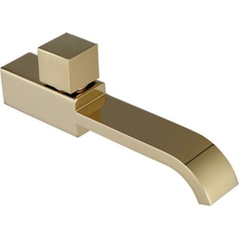 G1/2 Modern Brass Wall Mounted Faucets, Bathroom Wall Mounted Faucet, Single Hole Cold Water Tap for Kitchen Bathroom Sink Basin, Gold (1/4)