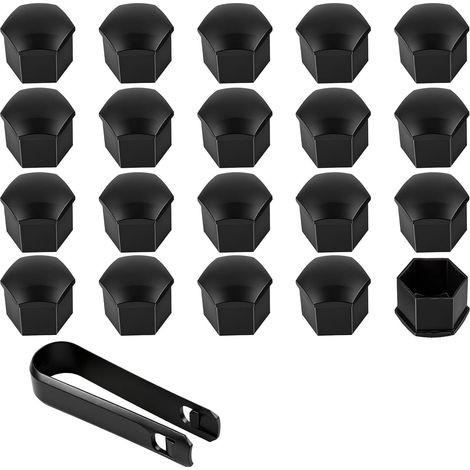 Capuchons Universels pour Écrous et Boulons de Roue 21mm Noir, Résistant à la rouill Résistant à la corrosion, Protège les fixations, Améliore l'aspect des jantes, Remplacement des capuchons endommag (1/5)