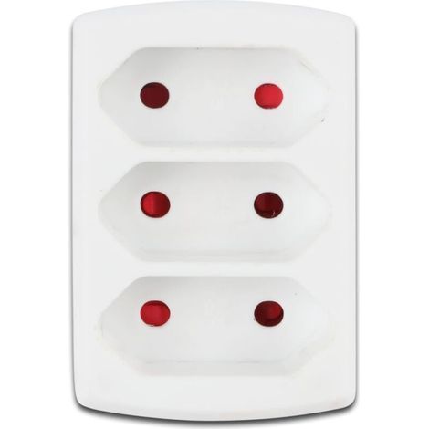 3-Way 10A Adapter, White Colour, ideal for connecting multiple electrical devices in homes and offices. (1/2)