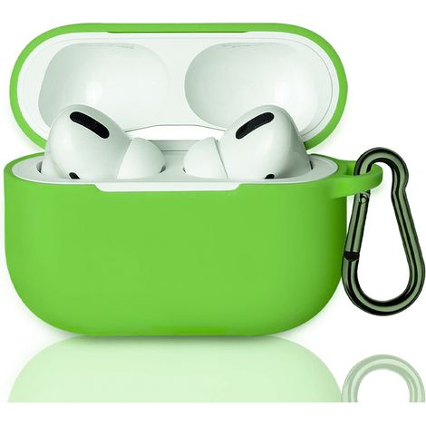 Cover custodia silicone verde lime cuffie bluetooth 7cm auricolari flessibile (1/3)