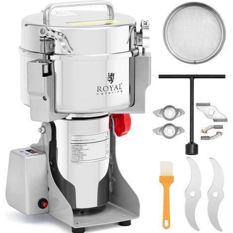 Molinillo eléctrico profesional para especias, hierbas, café, frutos secos 2000 g 3400 W (1/5)