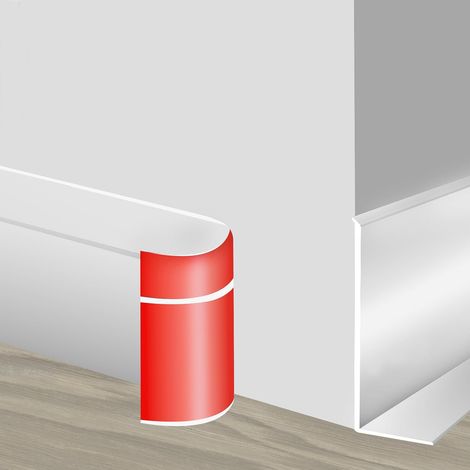Plinthe souple autocollante 20 m, 50 x 20 mm, plinthe et profilé d'angle en PVC, plinthe souple autocollante pour la rénovation DIY de la cuisine, de la salle de bains et des murs, résistante à l'eau (1/5)