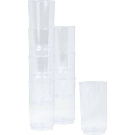 Lot de 8 Verrines en Plastique Réutilisable "Tube" 70ml Transparent