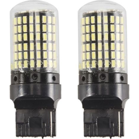 Lot De 2 Ampoules LED 7440 Canbus Sans Erreur T20 W21W 144 SMD Blanc Feux Recul Clignotants