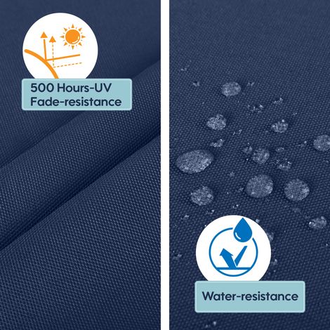 Lot de 2 coussins de rechange pour chaises longues d'extérieur, coussins d'assise pour chaises longues – BLEU MARINE (1/5)