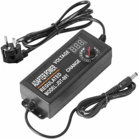 BUNTHAUS DC3-12V 5A 60W Einstellbarer Beleuchtungstransformator mit einstellbarem Netzschalteradapter und Display, 5A LED-Streifenlichttreiber für AC100V-240V Eingang