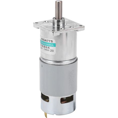 Moteur à courant continu 24V, petit moteur à engrenages basse vitesse, sens horaire/antihoraire, aimant permanent, usage industriel automatisé, 20 tr/min (1/5)