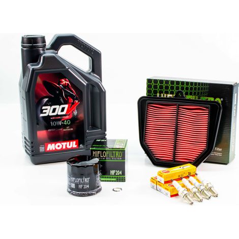 Kit Révision Filtres Bougies pour YAMAHA FAZER FZ1 S de 2006 à 2012 - MOTUL 300V ROAD RACING 10W40 4L