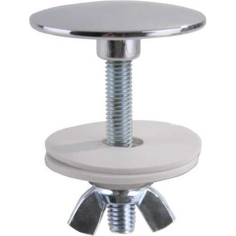 Tapón de cierre cromado con tornillo largo de 49 mm