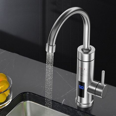 Robinet chauffant en acier inoxydable 3000 W Robinet chauffant électrique, affichage LED de la température à 360 °