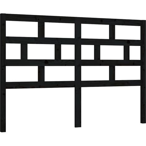 Tête de lit accessoire couchage chambre à coucher meuble 146 x 4 x 100 cm bois de pin noir TDL0202273