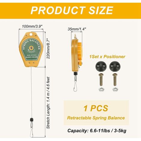 Einziehbarer Federauswuchter, 6,6-11 lb (3-5 kg) Lagerfederwerkzeug (1/3)
