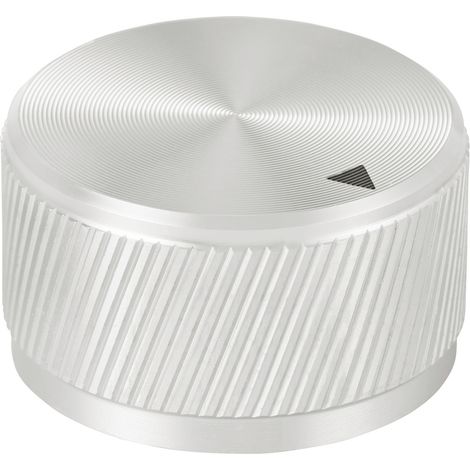 TRU COMPONENTS TC-11613820  Drehknopf mit Knopfmarkierung Silber (Ø x H) 30 mm x 17 mm Aluminium 1 S