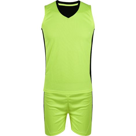 Maillot de sport sans manches pour garçons - Veste à col en V pour basketball (vert et noir) (1/5)