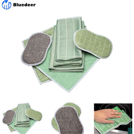 Lot de 6 Chiffon Bambou Microfibre pour Vitres Miroirs Carreaux Carrosserie Microfibre Bambou Vitre Ménage Salle de Bain (1/4)