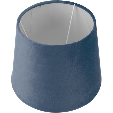 Abat-jour tissu velours conique bleu E27 E14 décoratif de rechange pour lampe de table chevet et lampadaire (1/5)