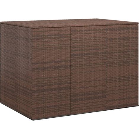Baúl para cojines de jardín ratán PE marrón 145x100x103 cm vidaXL