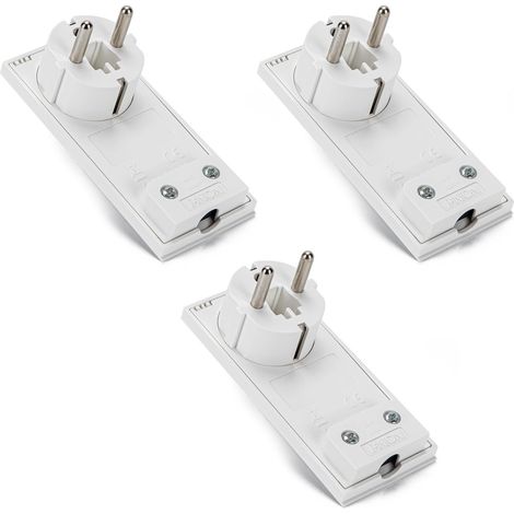 FANTON 80065-B3 3 pz Spine schuko ultrapiatta salvaspazio orientabile 2P+T 16A mod. CLOCK colore bianco (1/4)